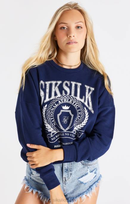 SikSilk navy yliopiston oversize collegepaita naiset 6LR893 vaatteet