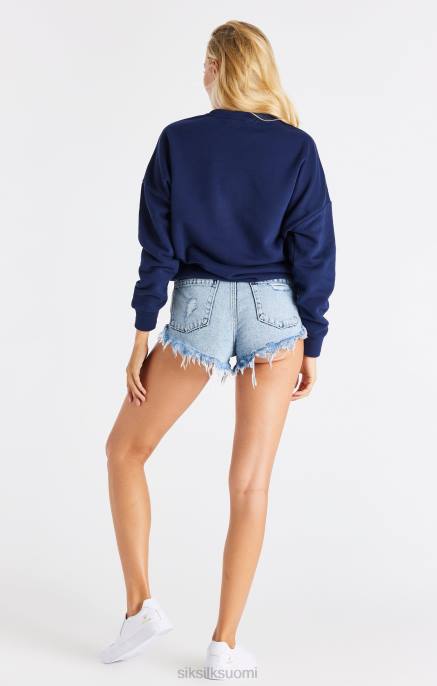 SikSilk navy yliopiston oversize collegepaita naiset 6LR893 vaatteet