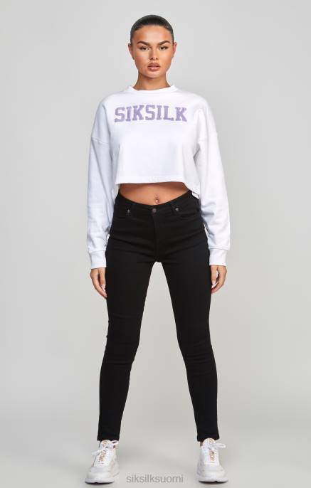 SikSilk valkoinen crop varsity collegepaita naiset 6LR884 vaatteet