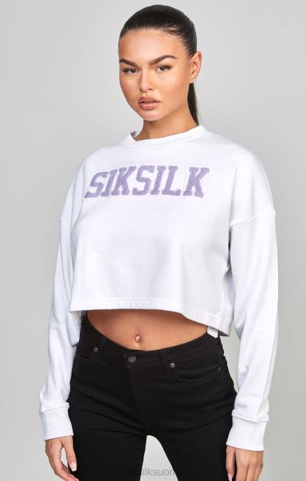 SikSilk valkoinen crop varsity collegepaita naiset 6LR884 vaatteet