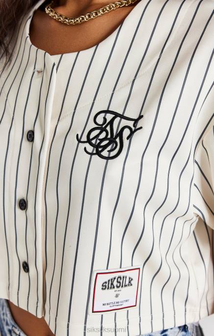 SikSilk ecru crop baseball-paita naiset 6LR833 vaatteet