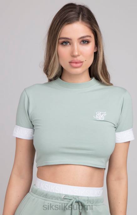 SikSilk green crop t-paita naiset 6LR846 vaatteet