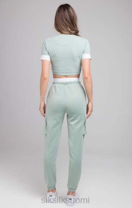 SikSilk green crop t-paita naiset 6LR846 vaatteet