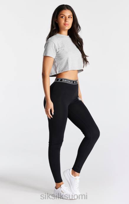 SikSilk grey marl essential box fit crop t-paita naiset 6LR829 vaatteet