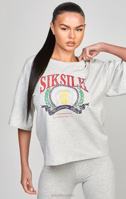 SikSilk harmaa marl varsity crop t-paita naiset 6LR857 vaatteet