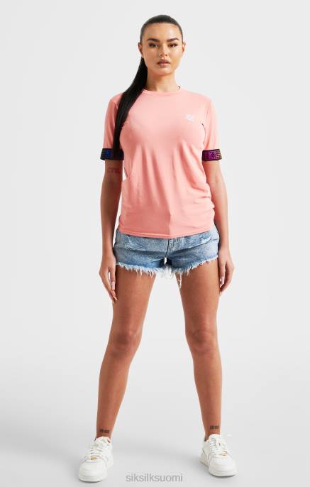 SikSilk koralliteipattu crop t-paita naiset 6LR861 vaatteet
