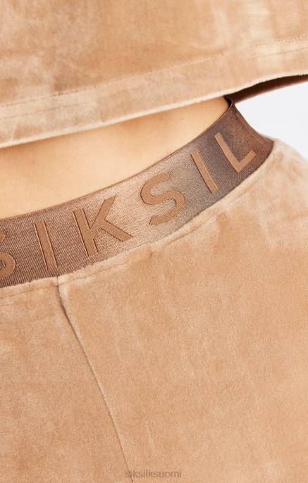 SikSilk kullanvärinen veluurirajattu t-paita naiset 6LR842 vaatteet