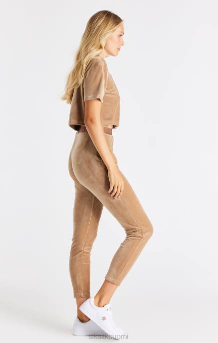 SikSilk kullanvärinen veluurirajattu t-paita naiset 6LR842 vaatteet