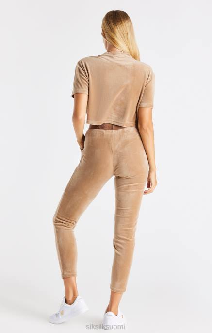 SikSilk kullanvärinen veluurirajattu t-paita naiset 6LR842 vaatteet