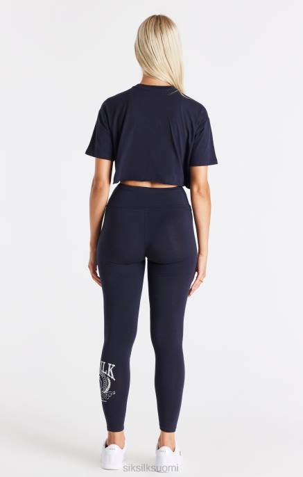 SikSilk laivastonsininen yliopiston rajattu t-paita naiset 6LR851 vaatteet
