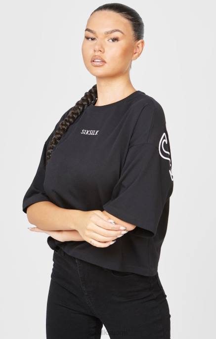 SikSilk musta merkkinen crop t-paita naiset 6LR843 vaatteet