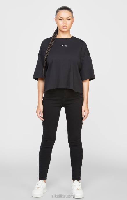SikSilk musta merkkinen crop t-paita naiset 6LR843 vaatteet