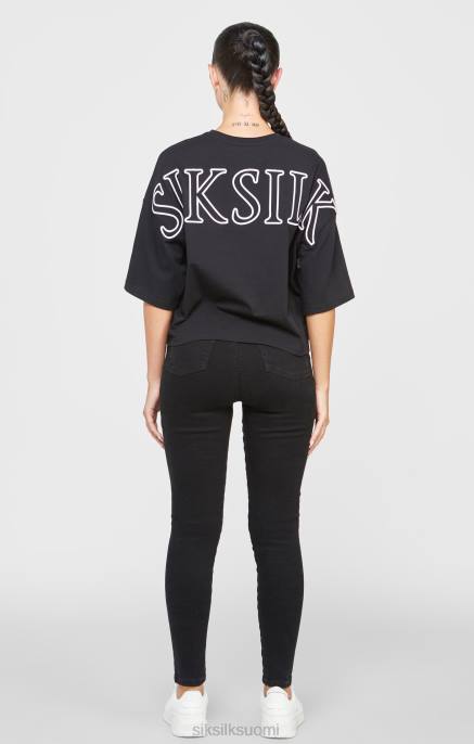 SikSilk musta merkkinen crop t-paita naiset 6LR843 vaatteet