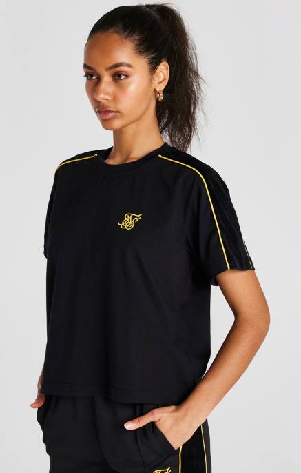 SikSilk musta t-paita naiset 6LR849 vaatteet