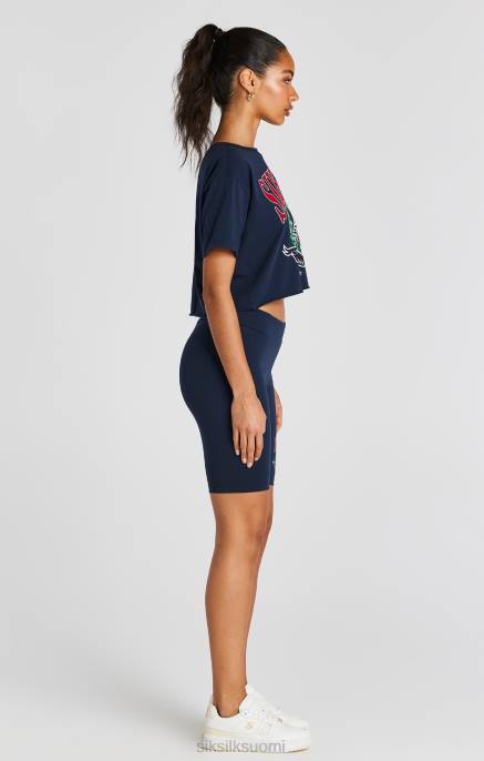 SikSilk navy crop yliopiston t-paita naiset 6LR828 vaatteet