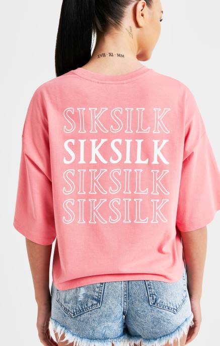 SikSilk pinkki toistologollinen t-paita naiset 6LR865 vaatteet
