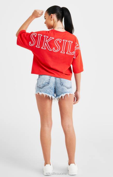 SikSilk punainen merkkinen crop t-paita naiset 6LR836 vaatteet