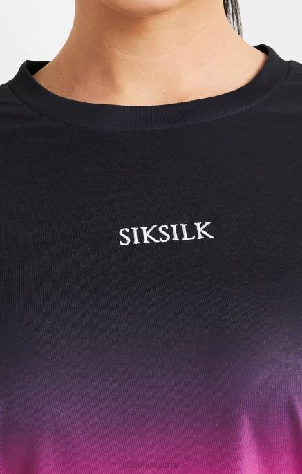 SikSilk vaaleanpunainen fade t-paita naiset 6LR856 vaatteet