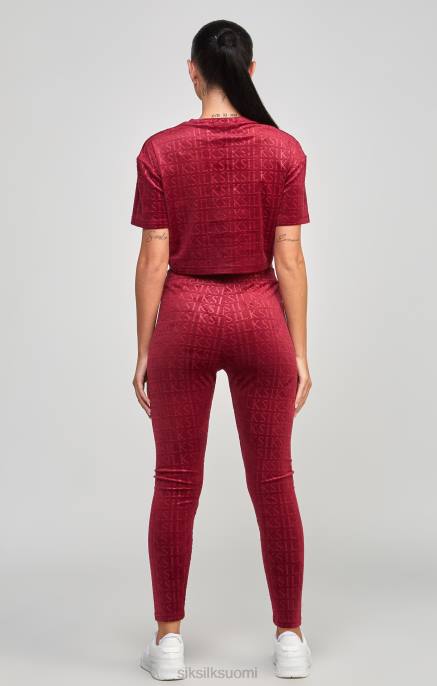 SikSilk vaaleanpunainen velour crop t-paita naiset 6LR862 vaatteet