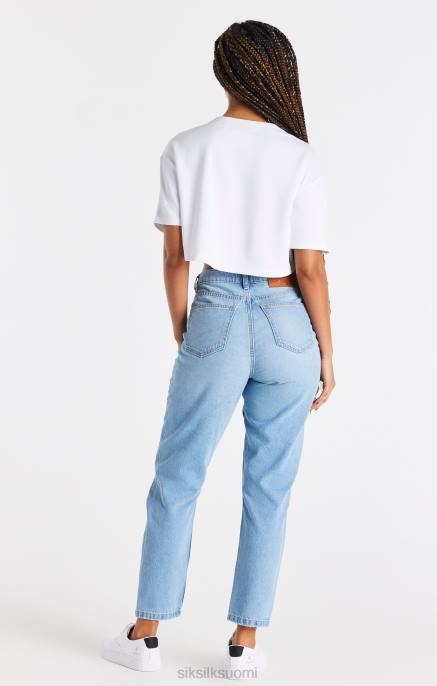 SikSilk valkoinen baseball crop jersey naiset 6LR850 vaatteet