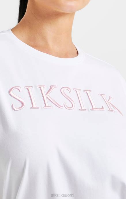 SikSilk valkoinen kirjailtu poikaystävä t-paita naiset 6LR869 vaatteet