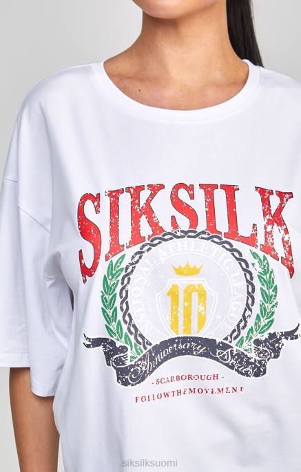 SikSilk valkoinen varsity crop t-paita naiset 6LR853 vaatteet