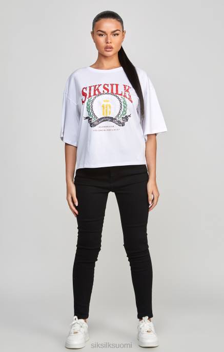 SikSilk valkoinen varsity crop t-paita naiset 6LR853 vaatteet