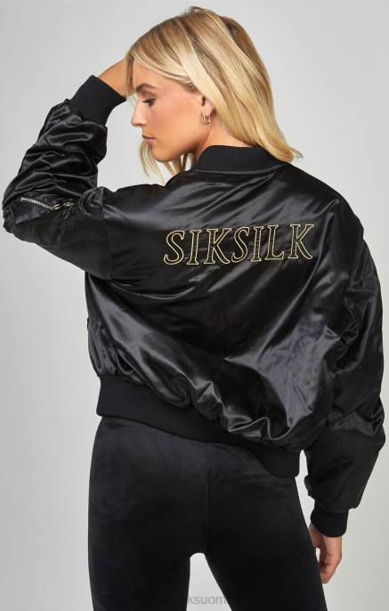 SikSilk kiiltävä ylisuuri bomber-takki naiset 6LR8136 vaatteet