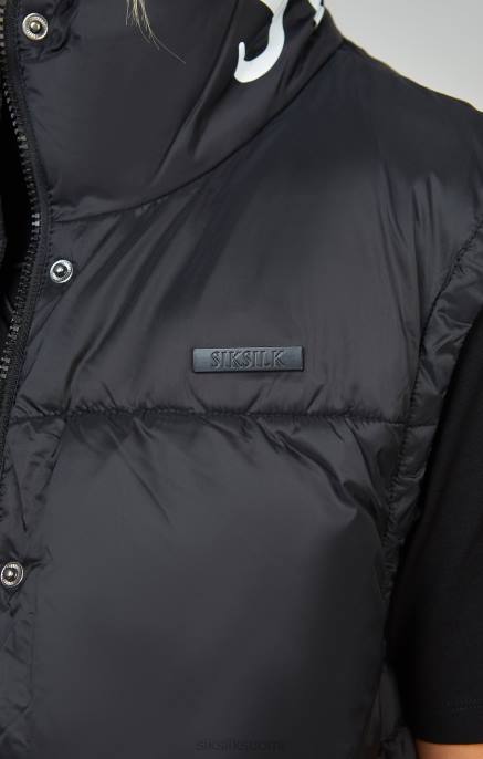 SikSilk musta leikattu neule naiset 6LR8132 vaatteet