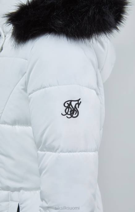 SikSilk valkoinen pitkäsiima pehmustettu parka naiset 6LR8128 vaatteet