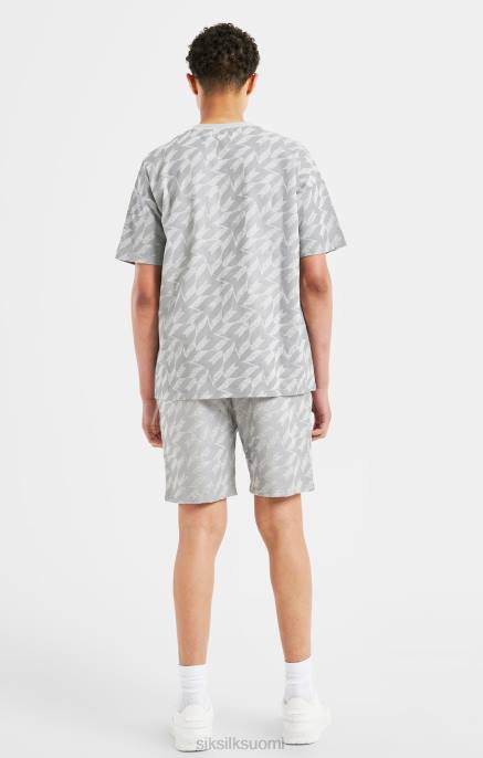 SikSilk x messi hopeaprintti lyhyt - harmaa marli pojat 6LR8311 vaatteet
