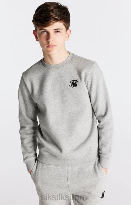 SikSilk harmaa marl essentials collegepaita pojat 6LR8289 vaatteet