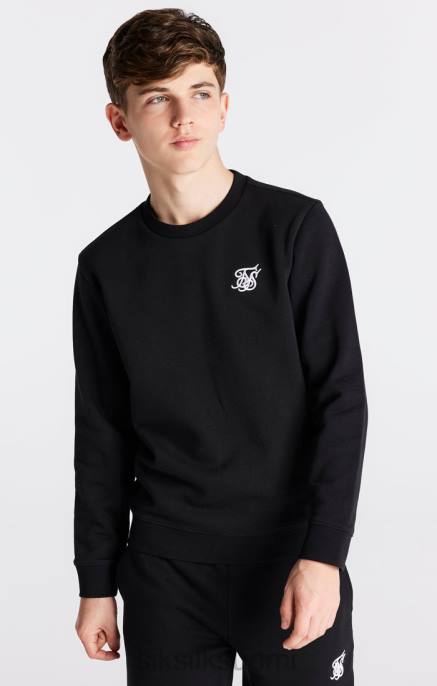 SikSilk musta Essentials collegepaita pojat 6LR8291 vaatteet