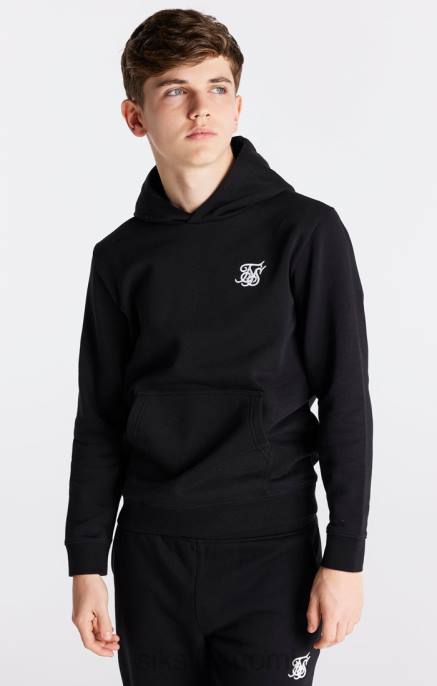 SikSilk musta Essentials-huppari pojat 6LR8290 vaatteet