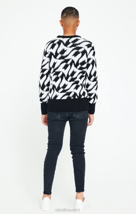 SikSilk x messi musta paksu neulepusero pojat 6LR8286 vaatteet