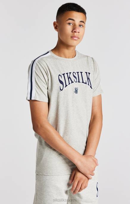 SikSilk harmaa marl varsity t-paita pojat 6LR8283 vaatteet