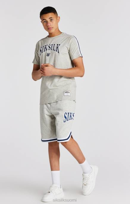 SikSilk harmaa marl varsity t-paita pojat 6LR8283 vaatteet
