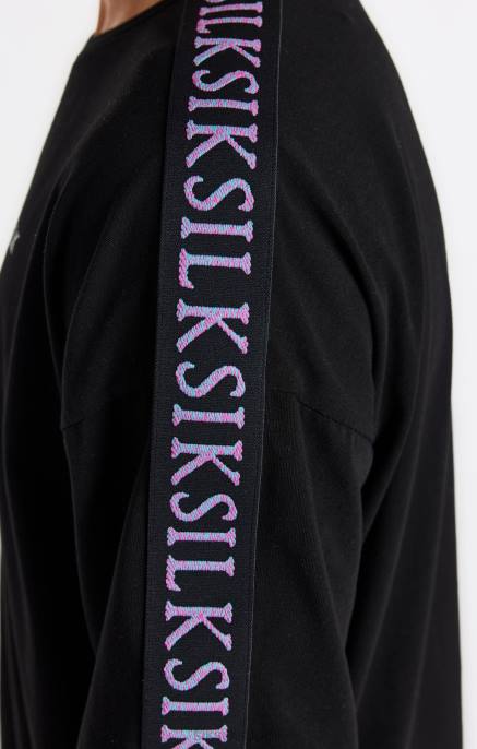 SikSilk musta teipattu t-paita pojat 6LR8285 vaatteet