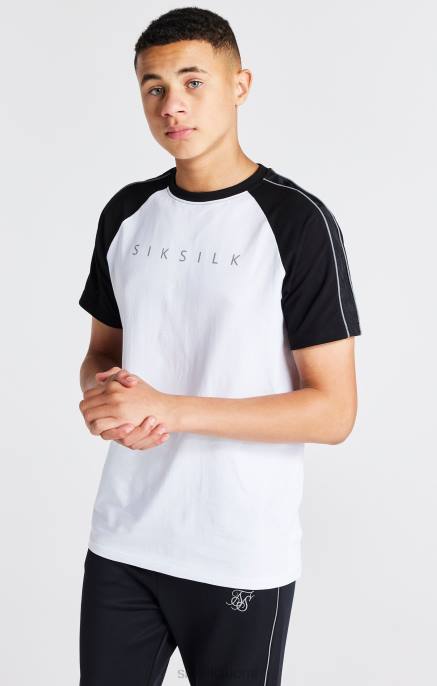 SikSilk valkoinen raglan t-paita pojat 6LR8284 vaatteet