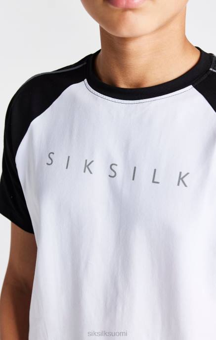 SikSilk valkoinen raglan t-paita pojat 6LR8284 vaatteet