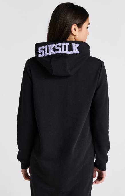 SikSilk musta yliopistologoinen hupparimekko tytöt 6LR8344 vaatteet