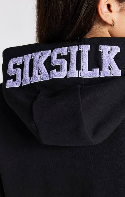 SikSilk musta yliopistologoinen hupparimekko tytöt 6LR8344 vaatteet