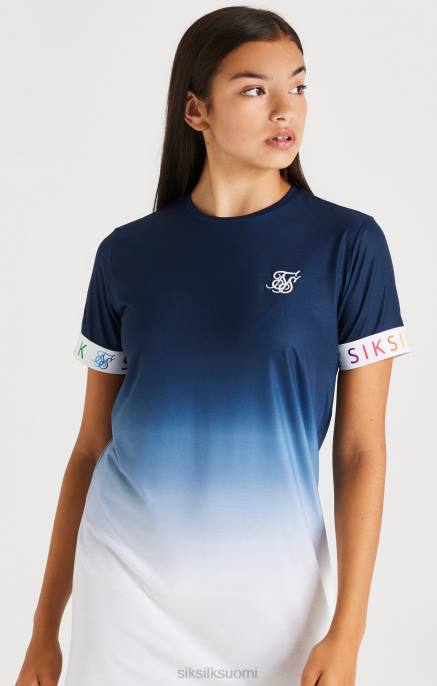 SikSilk rainbow fade t-paitamekko - laivastonsininen & valkoinen tytöt 6LR8342 vaatteet