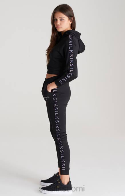 SikSilk mustat teipatut verryttelyhousut tytöt 6LR8349 vaatteet