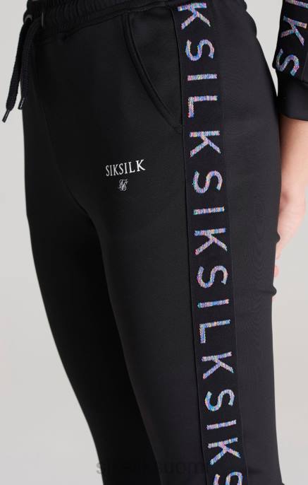 SikSilk mustat teipatut verryttelyhousut tytöt 6LR8349 vaatteet
