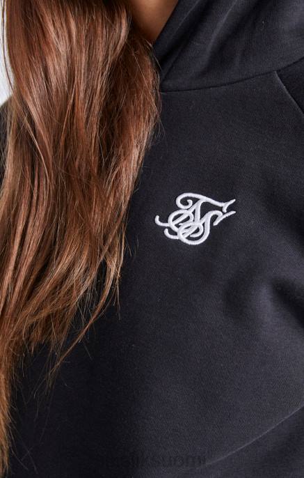 SikSilk musta Essentials-huppari tytöt 6LR8335 vaatteet