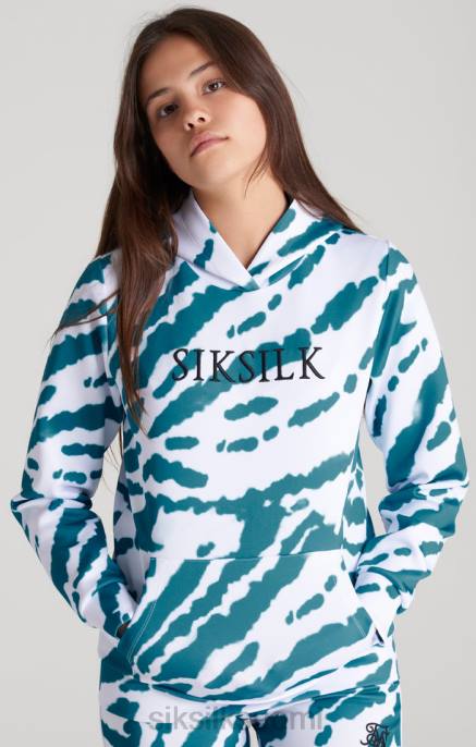 SikSilk valkoinen solmiovärjäyshuppari tytöt 6LR8339 vaatteet
