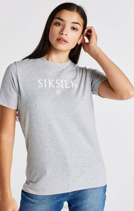 SikSilk harmaa marl merkkinen t-paita tytöt 6LR8318 vaatteet