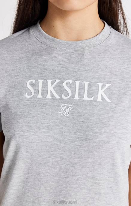 SikSilk harmaa marl merkkinen t-paita tytöt 6LR8318 vaatteet