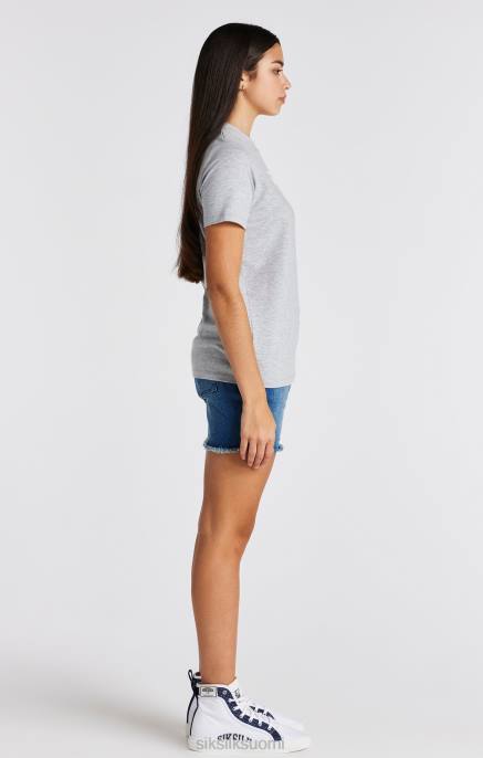SikSilk harmaa marl merkkinen t-paita tytöt 6LR8318 vaatteet